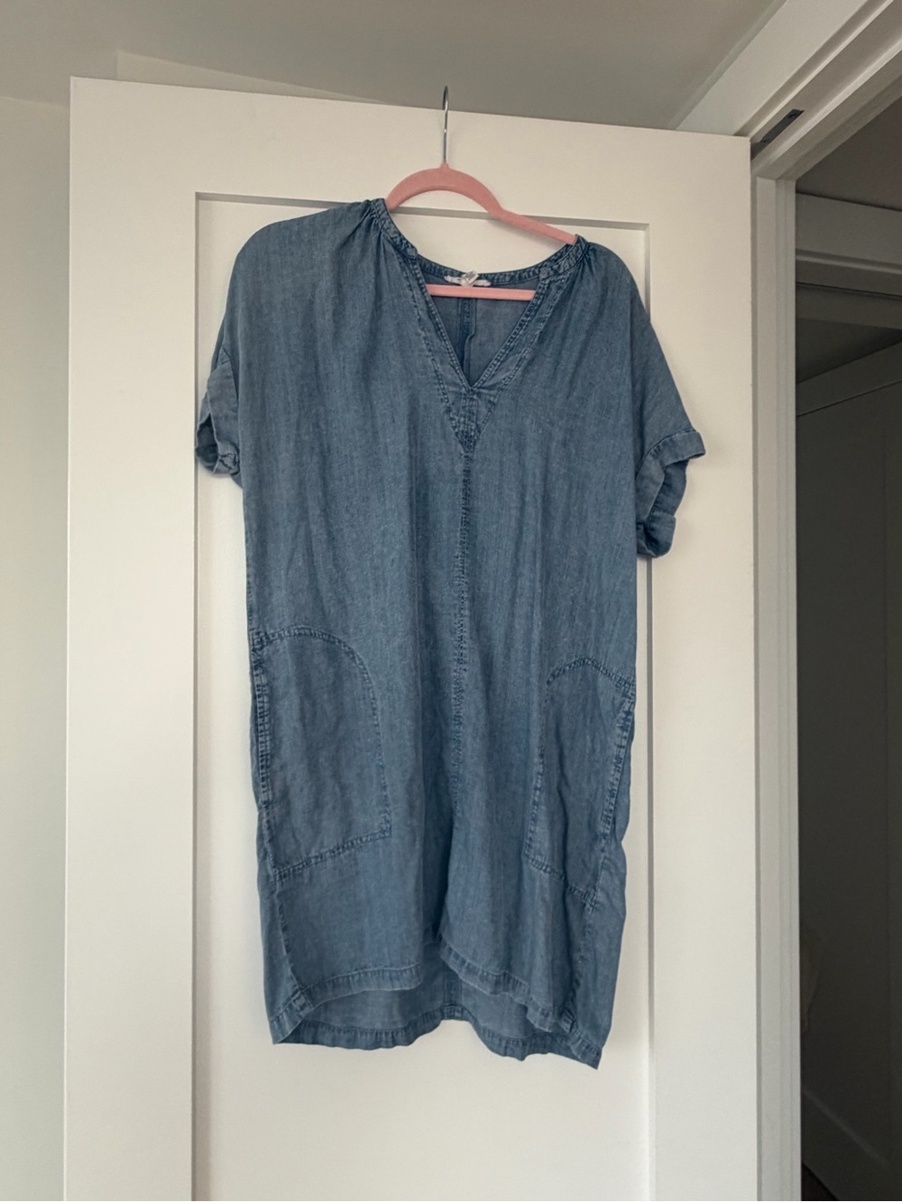 GAP Light Blue Denim Midi Shift Dress